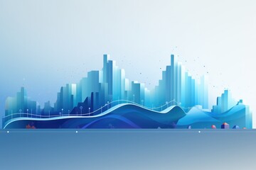 Fototapeta premium a vibrant city skyline with waves crashing in the foreground