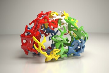 Analysis of interconnected multicultural concepts forming a cohesive 3D puzzle. Generative AI