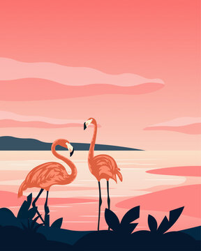 Flamingo Print Images – Browse 261 Stock Photos, Vectors, and