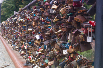 kłódki, kłódka, zamek, metal, kolory, most, polska, gdańsk, ulica, turystyka, © Piotr