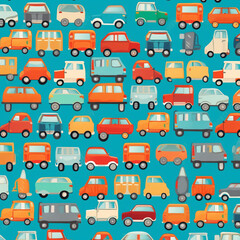 Colorful Painted Handdrawn Car Background