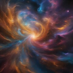 A cosmic ballet of elemental spirits dancing amidst the swirling colors of a supernova2 - obrazy, fototapety, plakaty