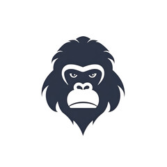 Chimpanzee logo design. Gorilla head vector illustration.