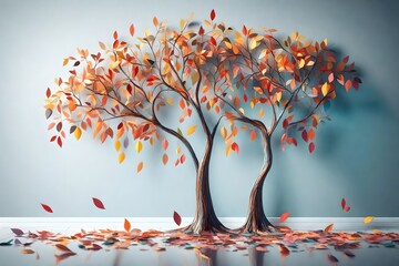 autumn tree with red leaves