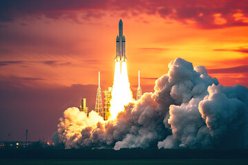 Rocket launch startup and business concept