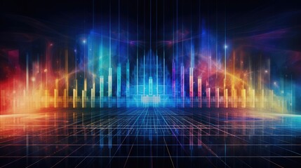 Rainbow Matrix Sound Grid Audio Wave Spectrum