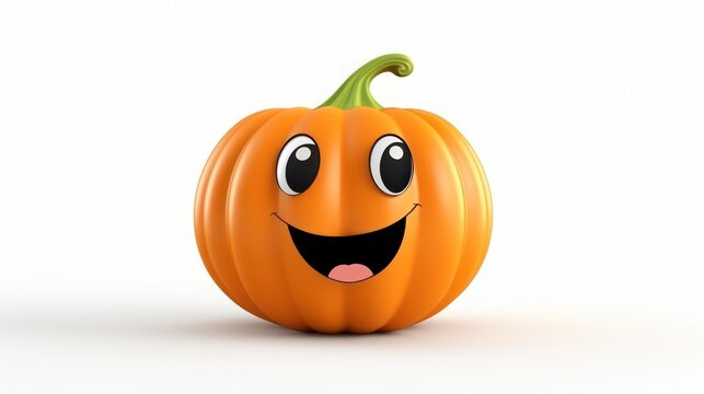 Happy Halloween pumpkin isolated on a white background