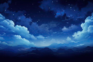 Obraz na płótnie Canvas Night sky with stars and clouds. Elements of this image furnished
