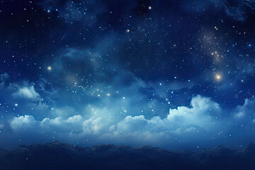 Fototapeta na wymiar Night sky with stars and clouds. Elements of this image furnished