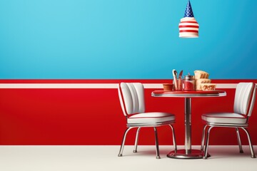 American Diner themed background large copy space - stock picture backdrop - 638532007