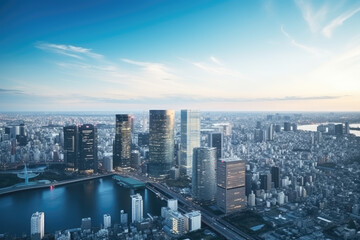 Fototapeta premium city streets and tall buildings