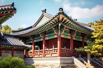 Naklejka premium traditional korean style architecture in seoul, korea