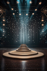 Stage podium with lighting, Stage Podium Scene with for Award