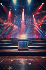 Stage podium with lighting, Stage Podium Scene with for Award
