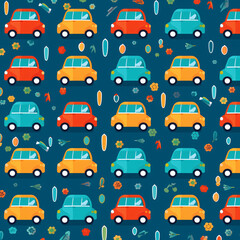 Naklejka premium Colorful Painted Handdrawn Car Background