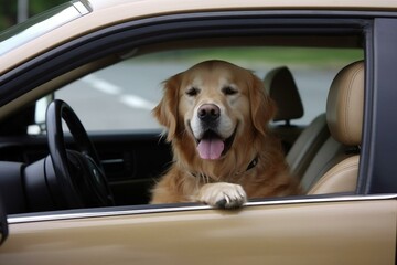 dog drives car. Generative AI