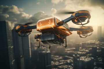 Transforming delivery: futuristic drones. Generative AI