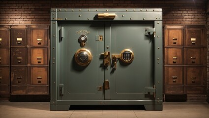 "Vintage Bank Vault Safe Door: A Symbol of Security and Storage"