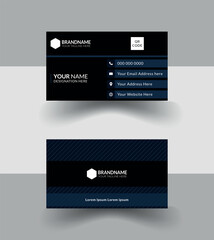 Professional creative smart black and blue combination business card design for any perpose.Black and blue color modern minimalist design.Standard and modern font based business card for use versatile