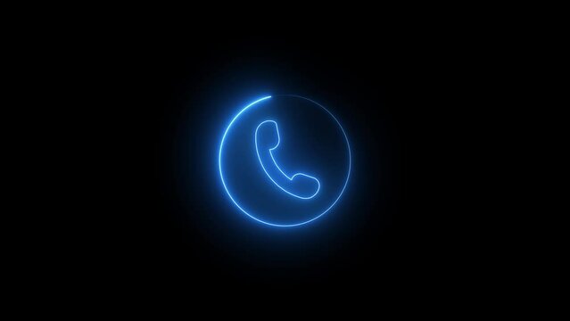 neon blue call icon animation