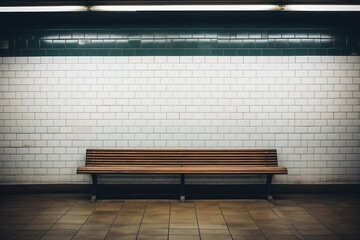 Subway Empty Billboard . copy space photojournalism. Generative AI