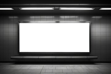 Fototapeta premium Subway Empty Billboard . copy space photojournalism. Generative AI