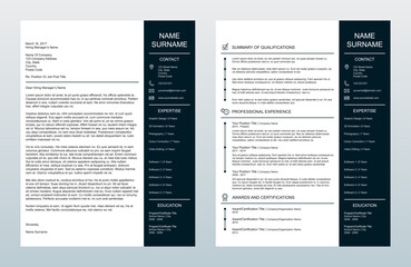 Minimalist Creative Cover Letter And One Page Resume/CV Template v2
