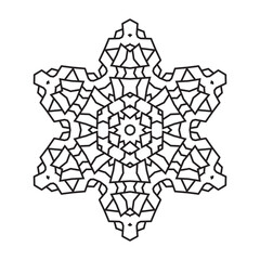 Outline mandala for coloring book. Clean Decorative round ornament. Oriental pattern, Vector illustration Coloring book page. Circular pattern in form of mandala for Henna, Mehndi, tattoo, decoration.