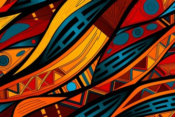 A seamless pattern of vibrant African fabric. Generative AI
