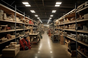Warehouse for convenient hardware shopping. Generative AI