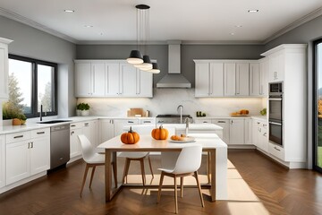 Fototapeta na wymiar modern kitchen interior generative by AI technology