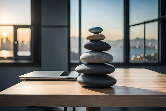 stack of stons generative by AI technology