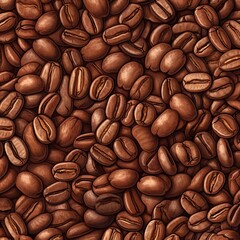 Coffee seamless pattern, coffee beans background