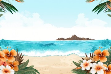 Fototapeta na wymiar Hawaii themed background large copy space - stock picture backdrop