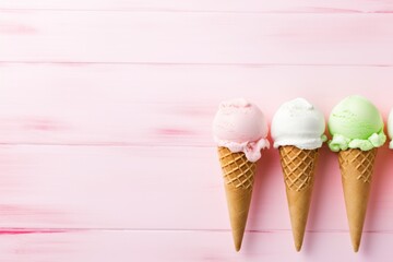 Ice Cream themed background large copy space - stock picture backdrop