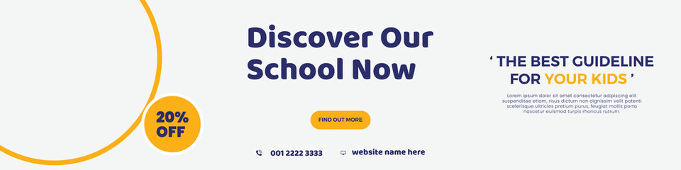 Modern school admission linkedin banner social media post