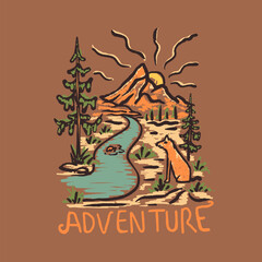 dog camp outdoor illustration