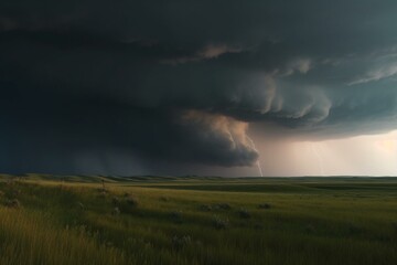 Fierce tempest in prairies. Generative AI