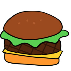 Hamburger in minimalist style