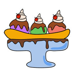 Sweet Homemade Banana Split Sundae