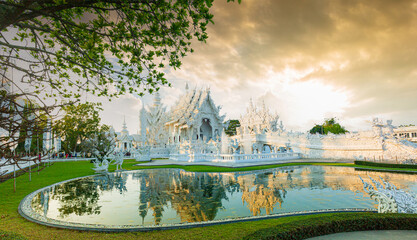  Wat Rong Khun (White Temple) is one of the landmark of Chiang Rai Province, Thailand