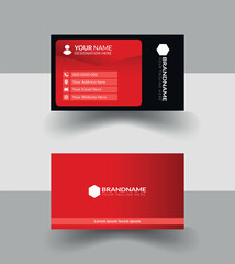 Professional corporate dark red and blac business card design.Both of side design by minimal gradient style mind.New generation Smart design for smart people.Black and red Gradeint Business card.