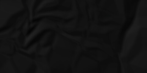 Black silk crumple black paper wrinkled poster template ,blank glued creased paper texture background. black paper crumled backdrop background. used for cardboard and clarkboard.
