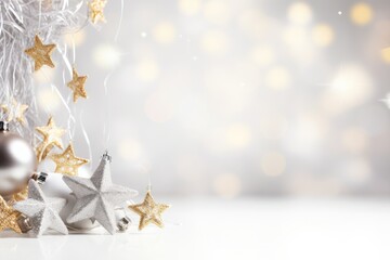 White Christmas themed background large copy space - stock picture backdrop