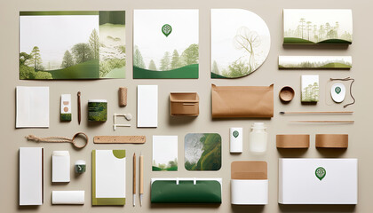 Visual mock up that combines eco-friendly elements, reflecting the sustainable brand