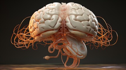 The human brain with network connection