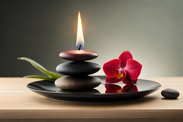 flowers with candle