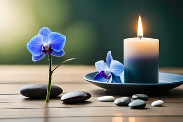 Obraz na płótnie Canvas flowers with candle