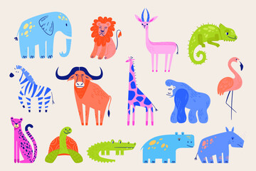 African animals vector collection