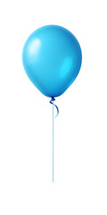 Blue balloon isolated on transparent background